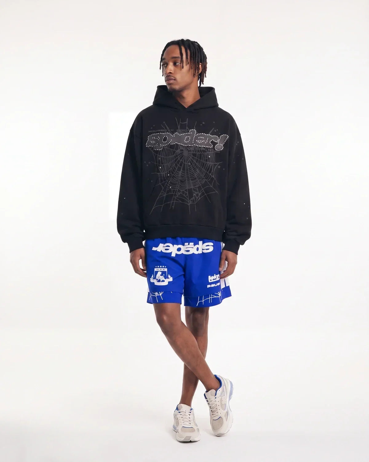 Sp5der P*nk V2 Rhinestone Hoodie Black