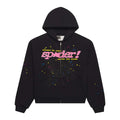 Sp5der Black P*nk V2 Zip Up Hoodie